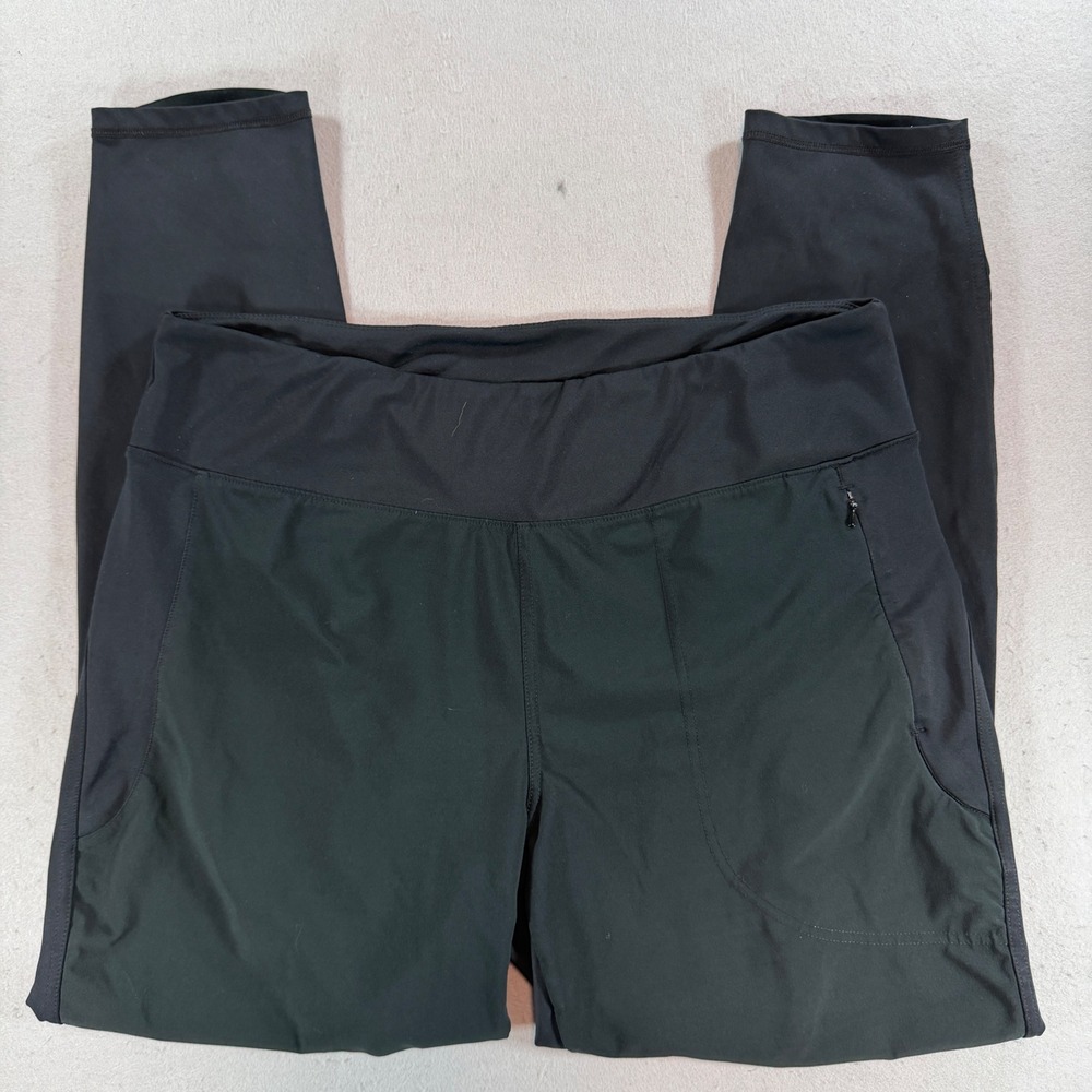 Columbia Womens Black Active Leggings Pants XL AK1289 Thigh Seam Flaw